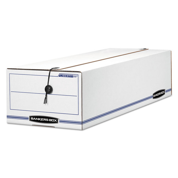LIBERTY Check and Form Boxes, 9" x 24.25" x 7.5", White/Blue, 12/Carton [SKU: FEL00018]