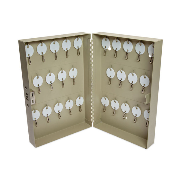 Combination Lockable Key Cabinet, 28-Key, Metal, Sand, 7.75 x 3.25 x 11.5 [SKU: CNK500124]