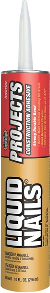 Liquid Nails LN-601 Project Construction Adhesive, Light Tan, 10 oz Cartridge [SKU: ORG8456204]