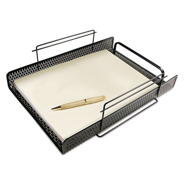 Urban Collection Punched Metal Letter Tray, 1 Section, Letter Size Files, 10" x 13.75" x 3.5", Black [SKU: AOPART20002]