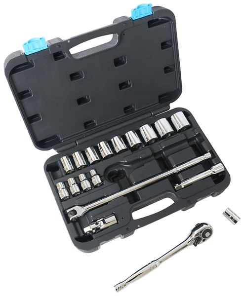Vulcan TS1019-M Socket Set, Chrome Vanadium Steel, Chrome [SKU: ORG8053787]