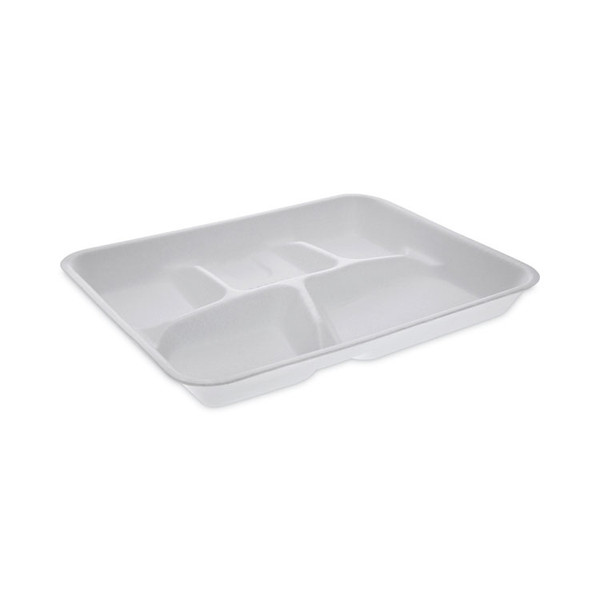 Foam School Trays, 5-Compartment, 8.25 x 10.5 x 1,White, 500/Carton [SKU: PCTYTH10500SGBX]