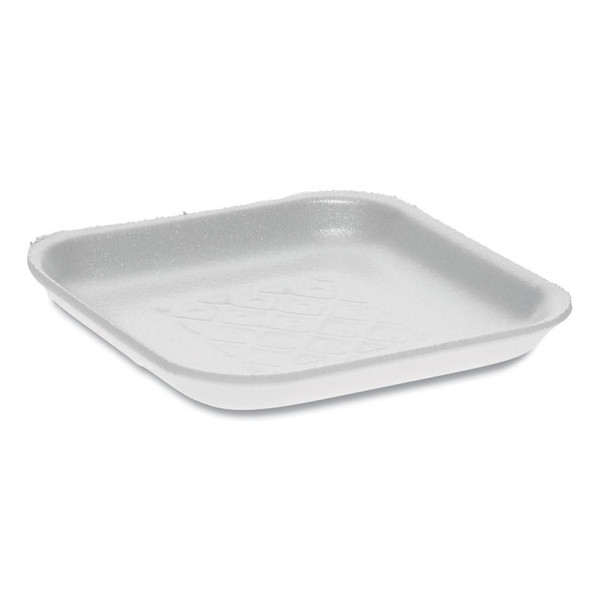 Supermarket Tray, #1S, 5.1 x 5.1 x 0.65, White, Foam, 1,000/Carton [SKU: PCT0TF101S00000]
