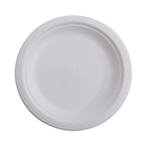 Renewable and Compostable Sugarcane Dinnerware, Plate, 10" dia, Natural White, 50/Pack [SKU: ECOEPP005PK]