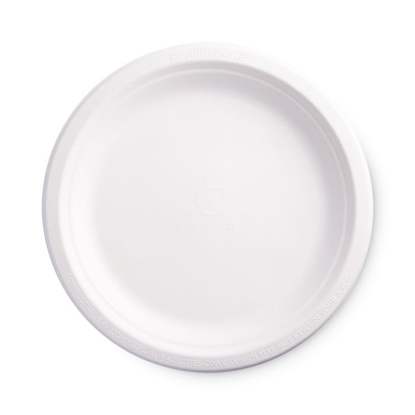 Renewable and Compostable Sugarcane Plates, 9" dia, Natural White, 50/Packs [SKU: ECOEPP013PK]