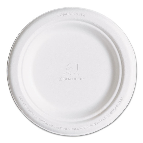 Renewable and Compostable Sugarcane Plates, 6" dia, Natural White, 1,000/Carton [SKU: ECOEPP016CT]