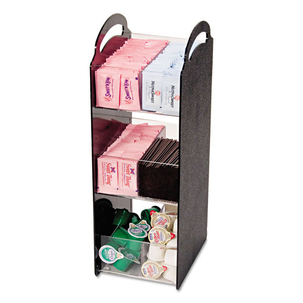 Compact Condiment Organizer, 6 Compartments, 6.13 x 8 x 18, Black [SKU: VRTVFCT18]