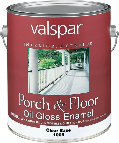 Valspar 027.0001005.007 Porch and Floor Enamel Paint, Gloss, Clear, 1 gal [SKU: ORG1315399]