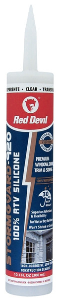 Red Devil STORMGUARD 787 Silicone Sealant, Clear, 10 to 100 deg F, 300 mL Cartridge [SKU: ORG3551868]