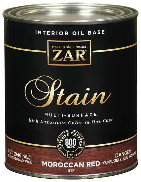 ZAR 51712 Interior Stain, Moroccan Red, Liquid, 1 qt [SKU: ORG8870495]