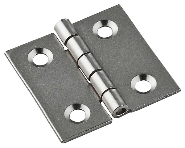 National Hardware N211-013 Decorative Broad Hinge, 1 in H Door Leaf, 1/32 in Thick Door Leaf, Steel, Satin Nickel [SKU: ORG7174469]