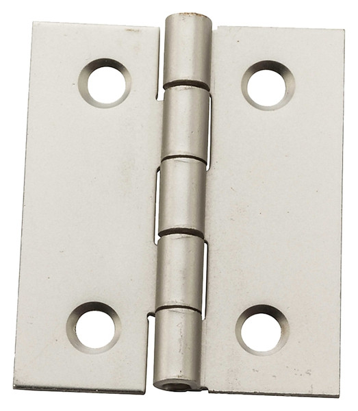 National Hardware N211-014 Decorative Broad Hinge, 1-1/2 in H Door Leaf, 1/32 in Thick Door Leaf, Steel, Satin Nickel [SKU: ORG7174477]