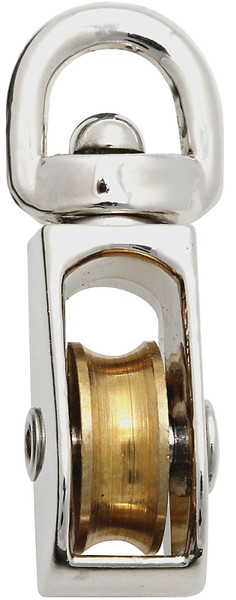 National Hardware N243-576 Pulley, 3/16 in Rope, 25 lb Working Load, 3/4 in Sheave, Nickel [SKU: ORG7181514]