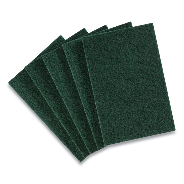 Medium Duty Scouring Pads, Green, 10/Pack [SKU: CWZ24418463]