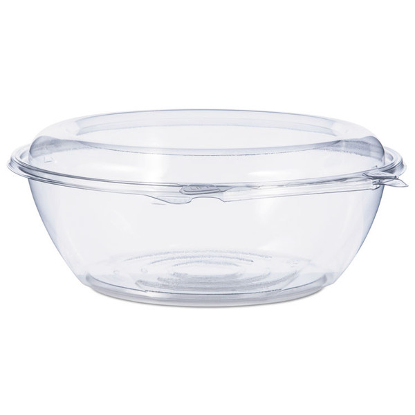 Tamper-Resistant, Tamper-Evident Bowls with Dome Lid, 48 oz, 8.9" Diameter x 3.4"h, Clear, Plastic, 100/Carton [SKU: DCCCTR48BD]
