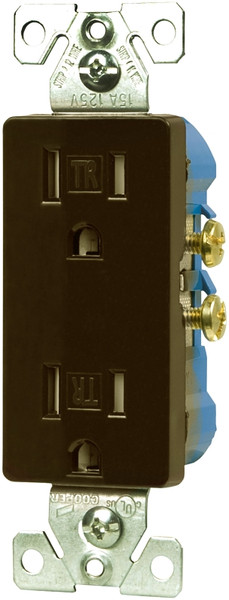 Eaton Wiring Devices TR1107RB-SP-L Duplex Receptacle, 2 -Pole, 15 A, 125 V, Push-in, Side Wiring, NEMA: 5-15R [SKU: ORG0376244]