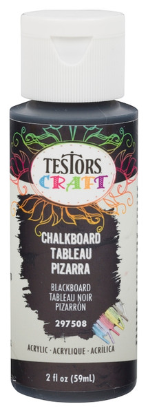 TESTORS 297508 Craft Paint, Fluorescent, Chalkboard Black, 2 oz, Bottle [SKU: ORG4997375]