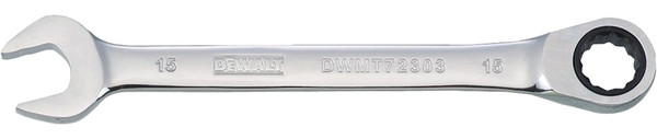 DeWALT DWMT72303OSP Combination Wrench, Metric, 15 mm Head, 7-9/16 in L, 12-Point, Chrome, Comfort-Grip Handle [SKU: ORG7514946]