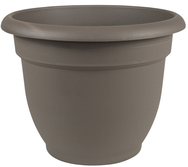 Bloem Ariana AP1260 Self-Watering Planter, 12 in Dia, 13 in W, Round, Plastic, Peppercorn [SKU: ORG4693024]