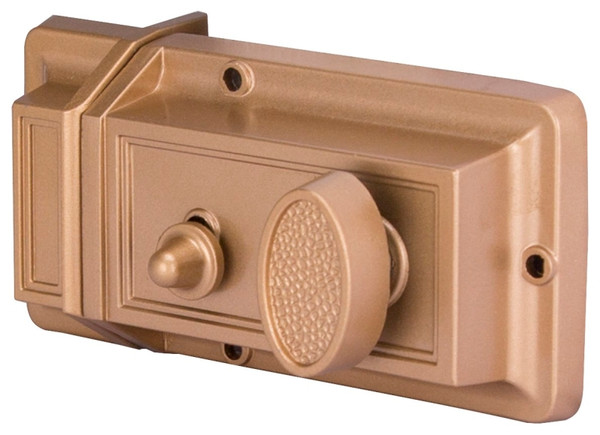 ProSource Rim Night Latch, Keyed Different Key, Brass, Brass, KW1 Keyway, 1-2-3/8 in Thick Door [SKU: ORG0796391]