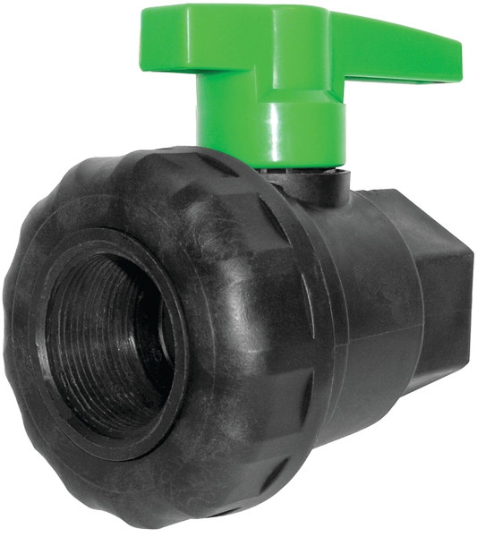 GREEN LEAF SU075E Ball Valve, 3/4 in Connection, Female NPT, 125 psi Pressure, Polypropylene Body [SKU: ORG3566940]