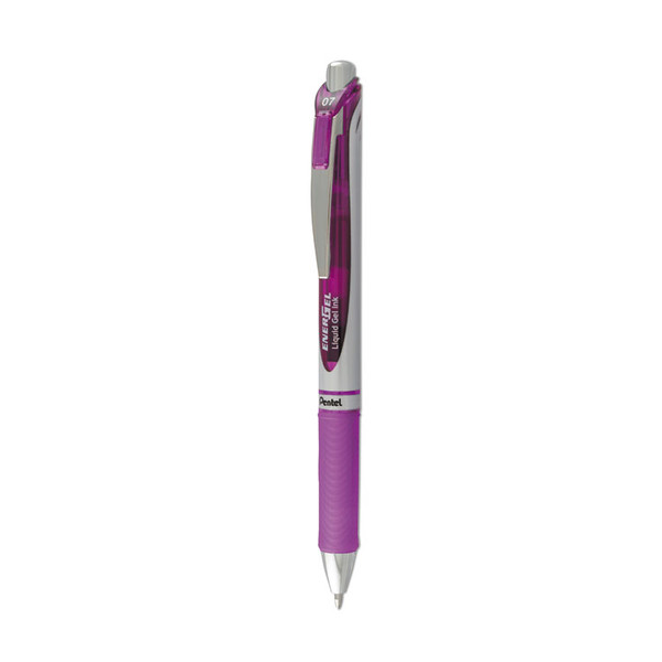 EnerGel RTX Gel Pen, Retractable, Medium 0.7 mm, Violet Ink, Violet/Gray Barrel [SKU: PENBL77V]