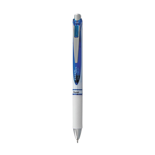 EnerGel RTX Gel Pen, Retractable, Fine 0.5 mm Needle Tip, Blue Ink, White/Blue Barrel [SKU: PENBLN75PWC]