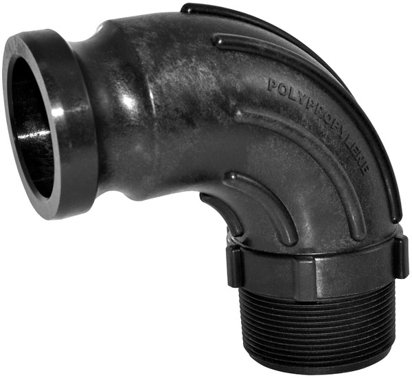 GREEN LEAF 300FSWP90 90 Deg Sweep Hose Elbow, 3 in, Male Adapter x MNPT, Plastic [SKU: ORG5412879]