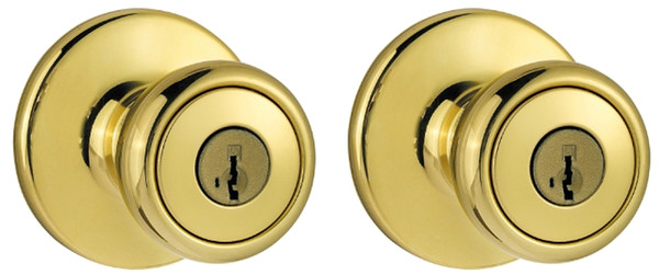 Kwikset 243T3CP6ALK2 Deadbolt and Entry Lockset, 3 Grade, Keyed Alike Key, Polished Brass, 2-3/8 x 2-3/4 in Backset [SKU: ORG2888600]