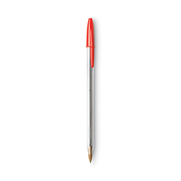 Cristal Xtra Smooth Ballpoint Pen, Stick, Medium 1 mm, Red Ink, Clear Barrel, Dozen [SKU: BICMS11RD]
