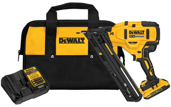 DeWALT DCN650D1 Nailer Kit, Battery Included, 20 V, 2 Ah, 110 Magazine, 34 deg Collation, 15 ga Nail, Nail Fastener [SKU: ORG7195373]
