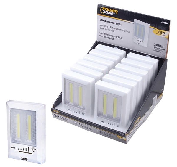 PowerZone 12499 Smart LED Dimmable Light, 2 (Magnet or Double-Sided Tape) -Way, White [SKU: ORG4955514]