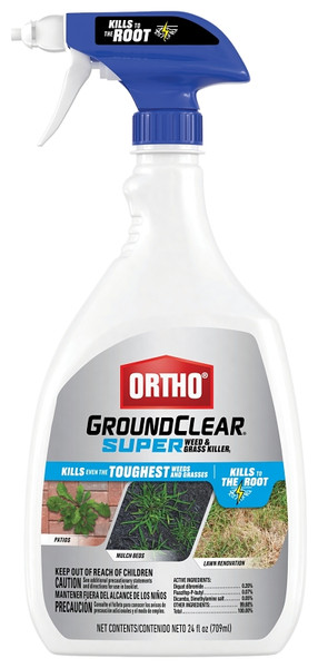 Ortho GroundClear 4653005 Weed and Grass Killer, Liquid, Light Yellow, 24 oz Bottle [SKU: ORG5152475]