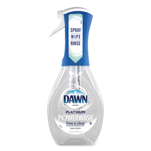 Platinum Powerwash Dish Spray, Free & Clear, Unscented, 16 oz Spray Bottle [SKU: PGC65732]
