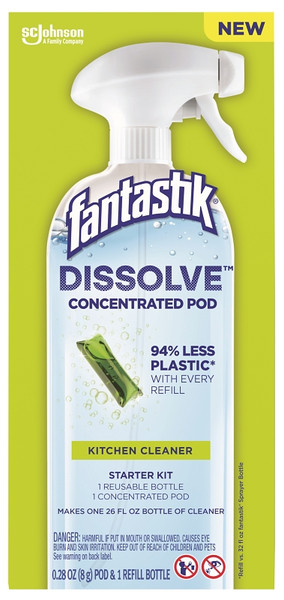 Fantastik Dissolve 00048 Kitchen Cleaner Starter Kit, Dissolve Pod, Marine, Ozone, Green Yellow [SKU: ORG2362150]