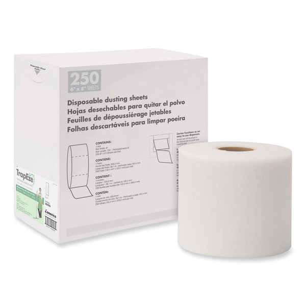 TrapEze Disposable Dusting Sheets, 8" x 125 ft, White, 250 Sheets/Roll, [SKU: BWK582508]