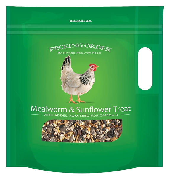 Pecking Order 009328 Mealworm/Sunflower Chicken Treat, 3 lb Bag [SKU: ORG9297375]