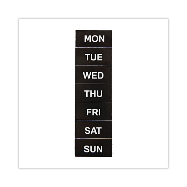 Interchangeable Magnetic Board Accessories, Days of Week, Black/White, 2" x 1", 7 Pieces [SKU: BVCFM1007]