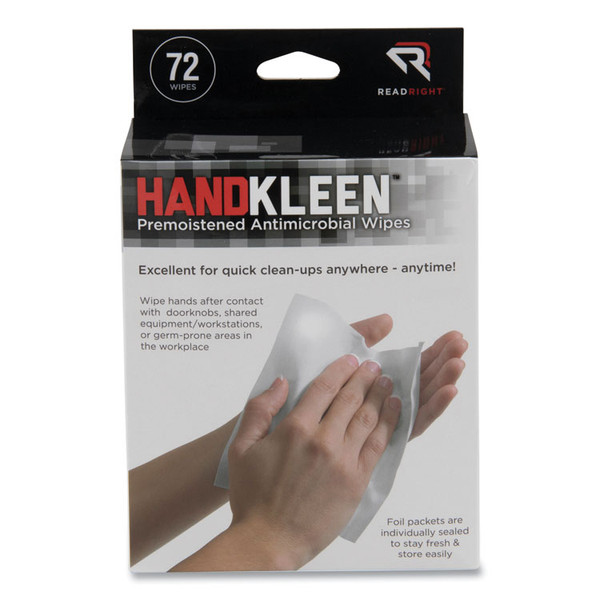 HandKleen Premoistened Antibacterial Wipes, 7 x 5, Foil Packet, 72/Box [SKU: REARR15112]