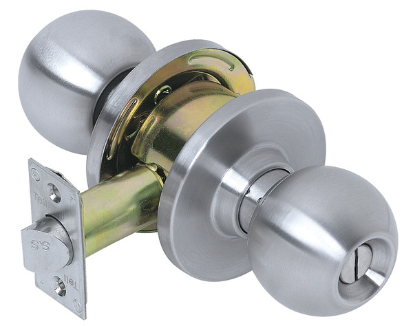 Tell Manufacturing CL100004 Privacy Knob Set, Steel, Satin Chrome [SKU: ORG4790960]