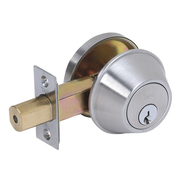 Tell Manufacturing DB2000 Series CL100055 Deadbolt, Keyed Different Key, Stainless Steel, Satin, C Keyway [SKU: ORG4791026]