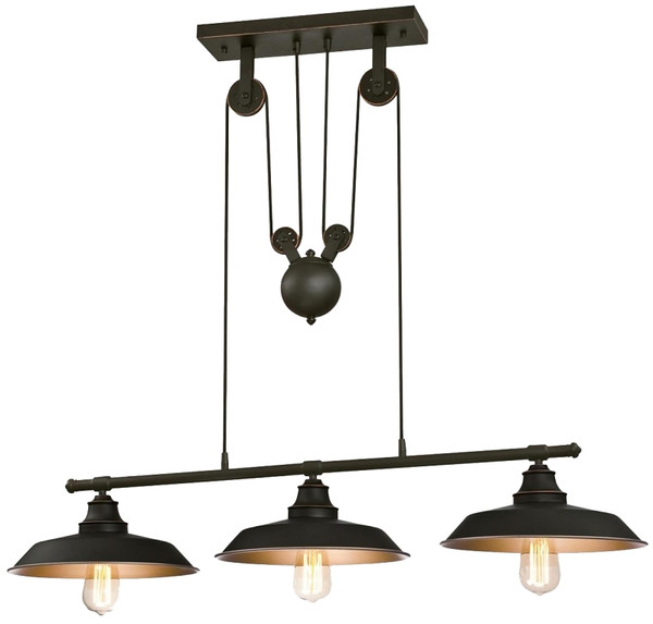 Westinghouse 6332500 Pulley Pendant Light, 3-Lamp, Oil-Rubbed Bronze Fixture [SKU: ORG3048303]