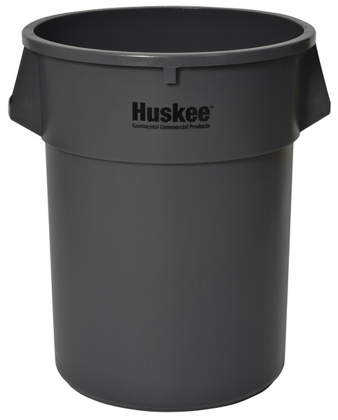 CONTINENTAL COMMERCIAL 5500GY Trash Receptacle, 55 gal Capacity, Plastic, Gray [SKU: ORG6416952]