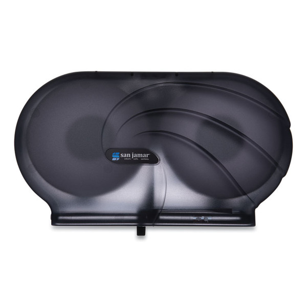 Twin 9" JBT Toilet Tissue Dispenser, Oceans, 19 x 5.25 x 12, Transparent Black Pearl [SKU: SJMR4090TBK]