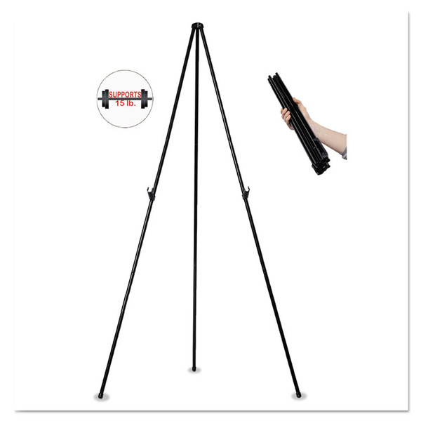 Instant Easel, 61.5" High, Black, Steel, Heavy-Duty [SKU: BVCFLX10201MV]