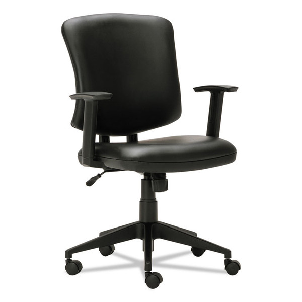 Alera Everyday Task Office Chair, Bonded Leather Seat/Back, Supports Up to 275 lb, 17.6" to 21.5" Seat Height, Black [SKU: ALETE4819]