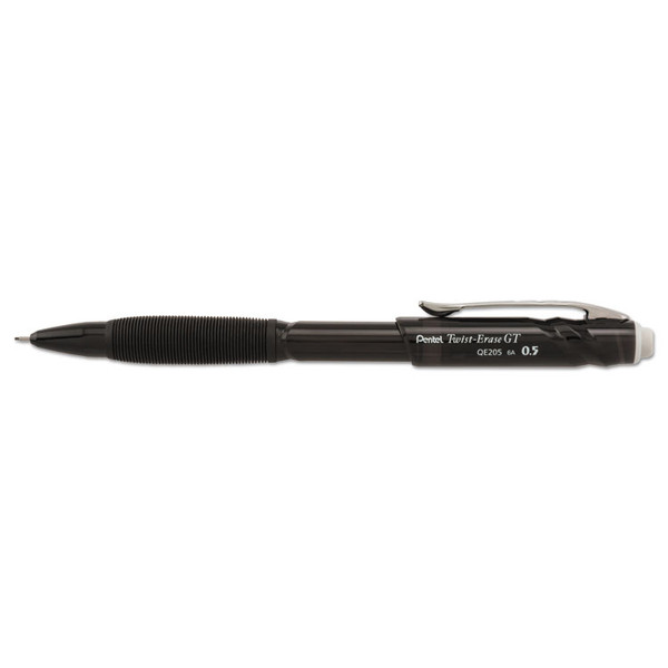 Twist-Erase GT Pencils, 0.5 mm, HB (#2.5), Black Lead, Black Barrel [SKU: PENQE205A]