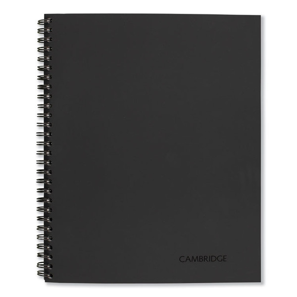 Wirebound Business Notebook, 1 Subject, Wide/Legal Rule, Black Linen Cover, 9.5 x 6.63, 80 Sheets [SKU: MEA06672]
