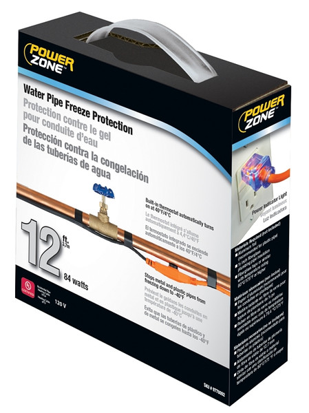PowerZone ORPHC84W12 Pipe Heat Tape, 12 L [SKU: ORG9778002]