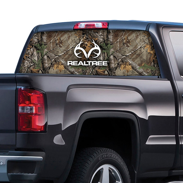 REALTREE RT-WF-RL-XT Rear Window Decal, Realtree Logo with Realtree Xtra Camo, Vinyl Adhesive [SKU: ORG5698154]